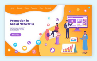 İniş sayfası, sosyal ağlarda tanıtım, sosyal ağ geliştirme