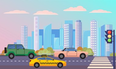 Trafik Işıkları Yolu Caddesi ile Şehir Otobanı