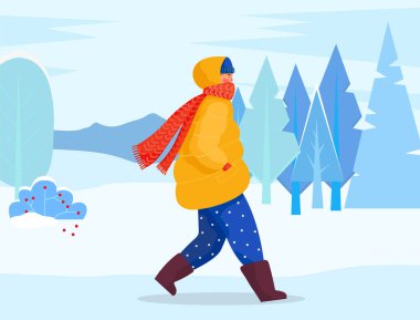 Yalnız Yürüyen Kadın, Karlı Ağaçlı Kış Ormanı