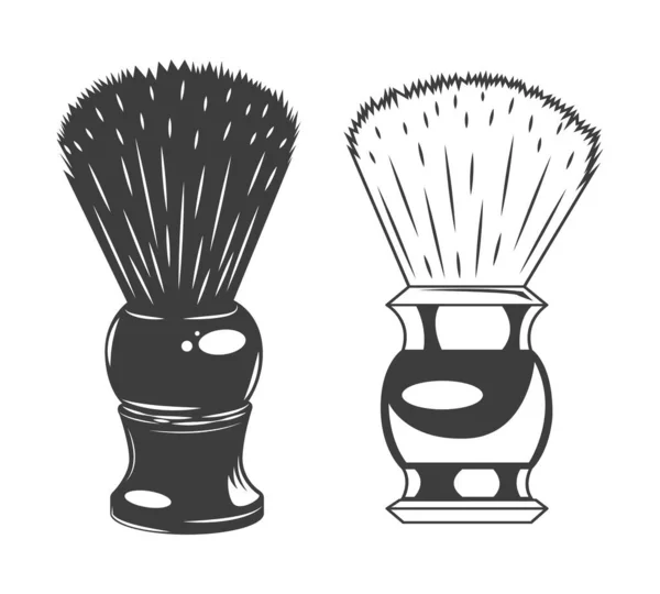 Pincel de barbear ilustração vetorial isolado em branco. Equipamento para barbear higiene pessoal — Vetor de Stock