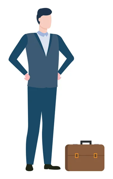 Man agent eller konsult, Executive Worker i kostym — Stock vektor