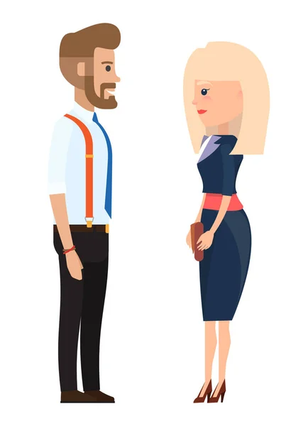 Стильные бизнесмены. Мультфильм Мужчины и женщины символов в моде одежды плоский стиль иллюстрации — стоковый вектор