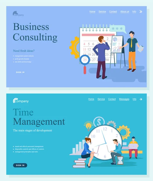 Företagsutveckling, Business Management Vector — Stock vektor