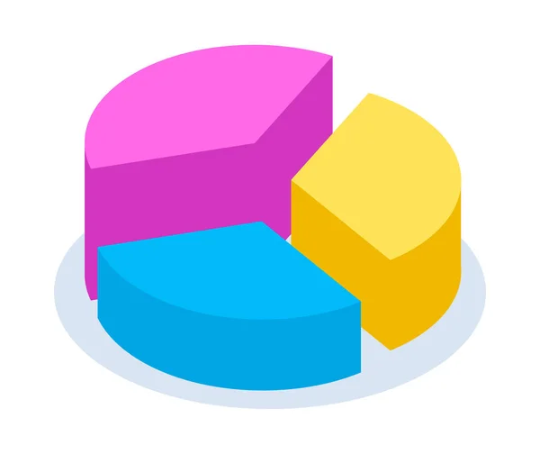 Ilustración de gráfico de pastel de colores para la presentación, sitios web, documentos. Diseño del flujo de trabajo empresarial — Vector de stock