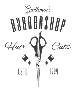 Berber makası, Beyefendinin berber dükkanı. Tıraş ya da saç kesim aletleri. Düz vektör illüstrasyonu