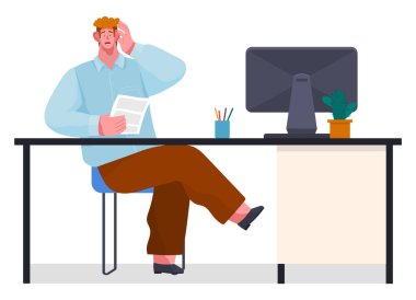Son teslim tarihi ve ofis karmaşası yüzünden iş yerinde stres yaşayan Yuong işadamı
