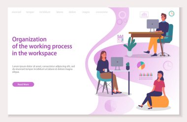 Çalışma alanı iniş sayfası şablonunda grup iş ekibiyle birlikte çalışma sürecinin organizasyonu