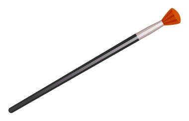 Kozmetik araç veya vize, makyaj konsepti, göz farı için makyaj fırçası, toz