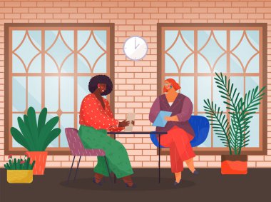 Ortakların iş görüşmesi, iş yerindeki adaylarla görüşme, siyah kadınların özgeçmişleri.