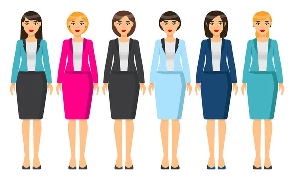 Dresscode der Geschäftsfrau oder Geschäftsfrau, Kleidersatz, Frau in Unterwäsche, Bürostil — Stockvektor