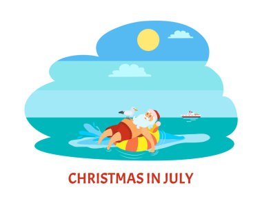 Temmuz Noel Baba 'da Yaşam Şamandırası Martısı Üzerine Noel