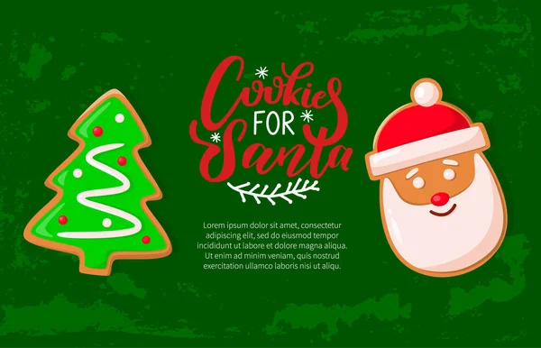 Galletas de jengibre para Santa Claus, Navidad — Archivo Imágenes Vectoriales