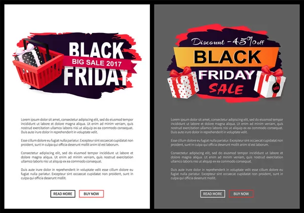 Étiquette de prix sur Black Friday Vente avec panier — Image vectorielle