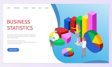 Finansal istatistikleri, şemayı veya pasta grafiklerini, artan grafikleri, web sitesini analiz eden iş adamları