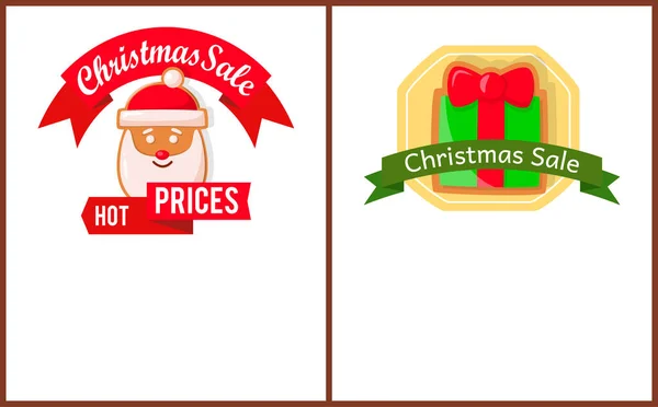 Horké ceny Vánoční prodej vektorové webové stránky, Santa — Stockový vektor