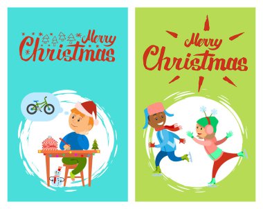 Mutlu Noeller, tebrik kartları Vektör çocukları belirledi.