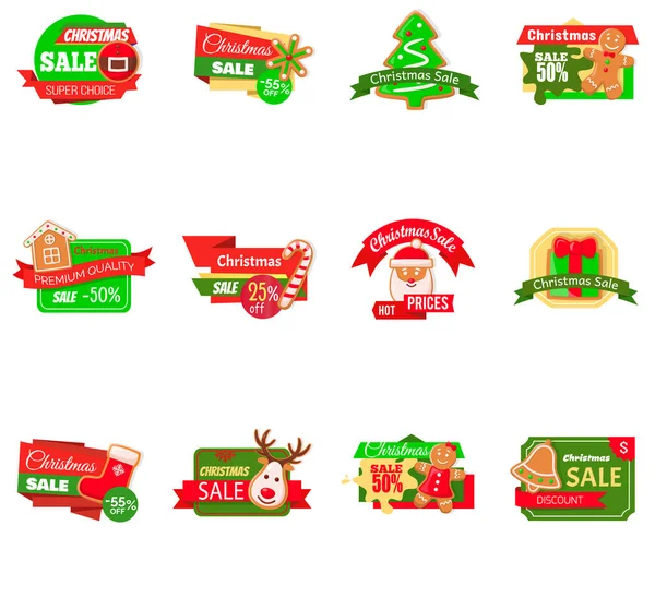 Christmas Sale Hot Price Cost Reduction Cookies — Stock Vector