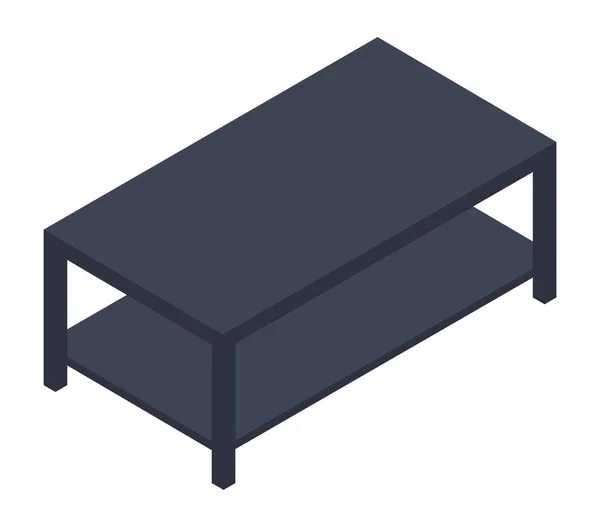 Mesa de madera oscura, Muebles para el interior del hogar — Vector de stock