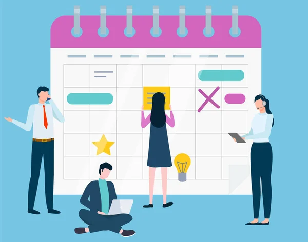Kalenderplanning Werknemers Rooster Planner — Stockvector