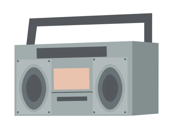 Registratore retrò vettoriale per audiocassette. Lettore magnetico a cassetto isolato su bianco — Vettoriale Stock