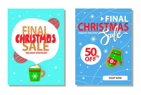 Τελική Χριστουγεννιάτικη Πώληση 50 Εκτός Τιμή Μειωμένο Κόστος — Διανυσματικό Αρχείο