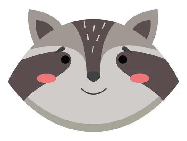Avatar avec un raton laveur drôle mignon, isolé sur blanc, illustration vectorielle de la tête d'animal sauvage de la forêt — Image vectorielle