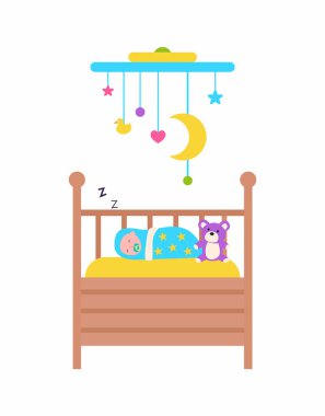 Bebeğin Beşiği, Oyuncaklarla Uyuyan Yeni Doğan Çocuk