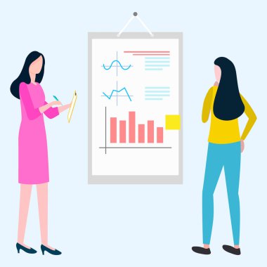 İş Kadını Ekibi Proje Vektörü