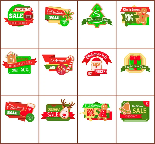 Christmas Sale Hot Price Cost Reduction Cookies — Stock Vector