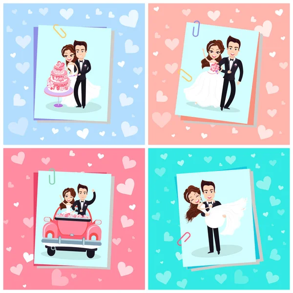 Wedding or Valentine Day, Married Couple Vector — Wektor stockowy