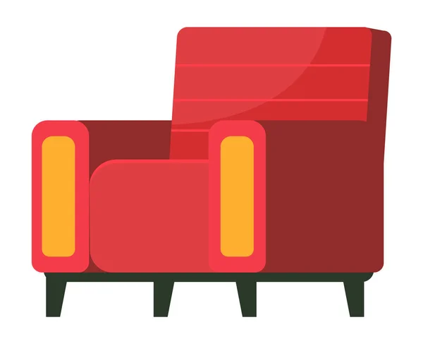 Retroröd fåtölj. Vardagsrum möbler design koncept modernt hem inredning element — Stock vektor