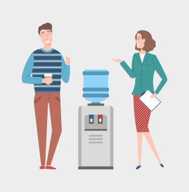 Kadın ve Erkek İş Başında, İş Arkadaşları Ara Konuşuyor