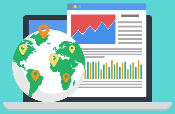 Conexión mundial, logística Vector mundial — Vector de stock