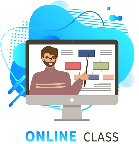 Çevrimiçi eğitim, eğitim veya e-öğrenme konsepti. Eğitim ve iş kursları için web sitesi — Stok Vektör