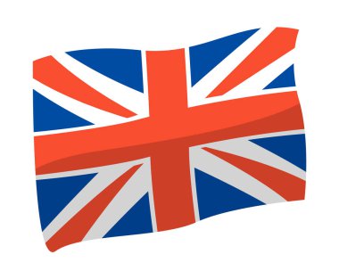 Birleşik Krallık bayrak vektör illüstrasyonu. Büyük Britanya ulusal bayrağı beyaz arka planda izole edildi