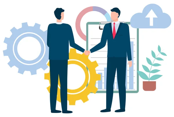 Businessmen in Suits Shaking Hands Vector Image — Stock Vector