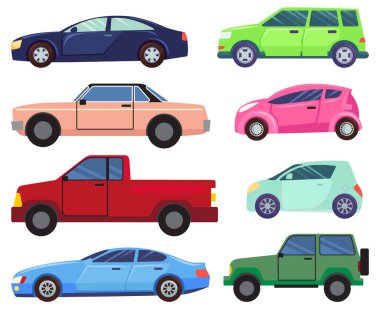 Modern ve Eski Otomobiller Seti, Otomobiller Araçlar