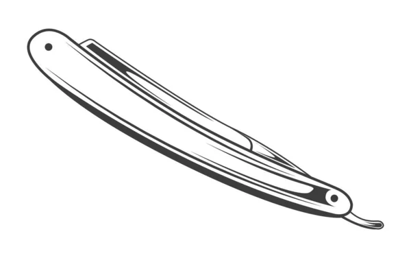 Straight razor icon. Shaver tool with dangerous blade. Vintage flat shaving razor icon for hygiene — Stock Vector