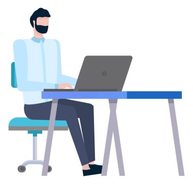 Çalışan Laptop, Yaratıcı Fikir Vektörü ile çalışıyor