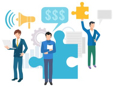 Proje Bulmaca ve Finans Üzerinde Çalışan İnsanlar