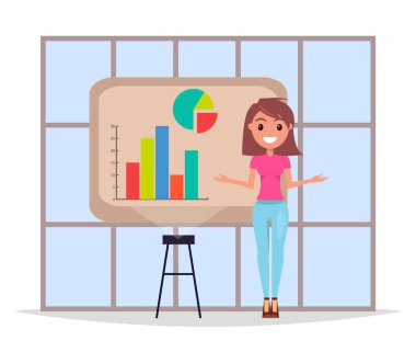 Pretty Woman sunumu panoda, grafik ve pasta grafiğinde, stratejide, analitikte, istatistikte gösterir