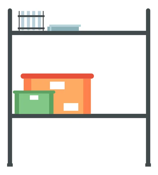 Estantes para equipos médicos. Muebles con tubos de ensayo y contenedores ilustración vectorial — Vector de stock