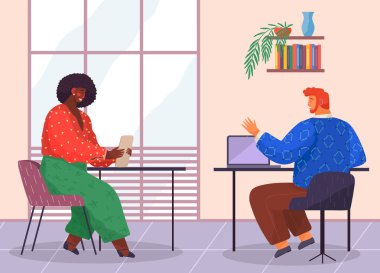 Ofis çalışanları. İş arkadaşları. Meslektaşlar proje takım çalışmasını tartışırlar. Ofis çalışanları iş ve iletişim