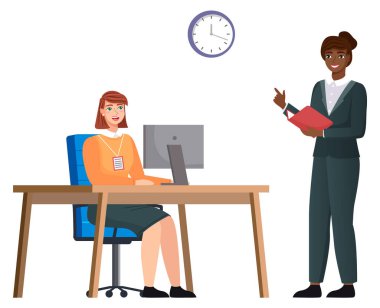 Ofis çalışanları. İş arkadaşları. Meslektaşlar proje takım çalışmasını tartışırlar. Ofis çalışanları iş ve iletişim