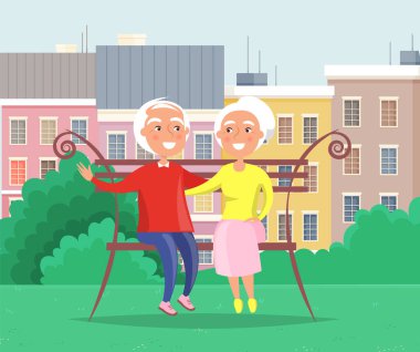 Çiftler parkta bir bankta oturarak zaman geçirirler. Yaşlı insanların randevudaki romantizmi