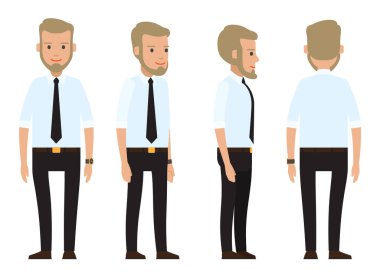 Takım elbiseli, beyaz gömlekli, kemerli, siyah pantolonlu bir iş adamı.