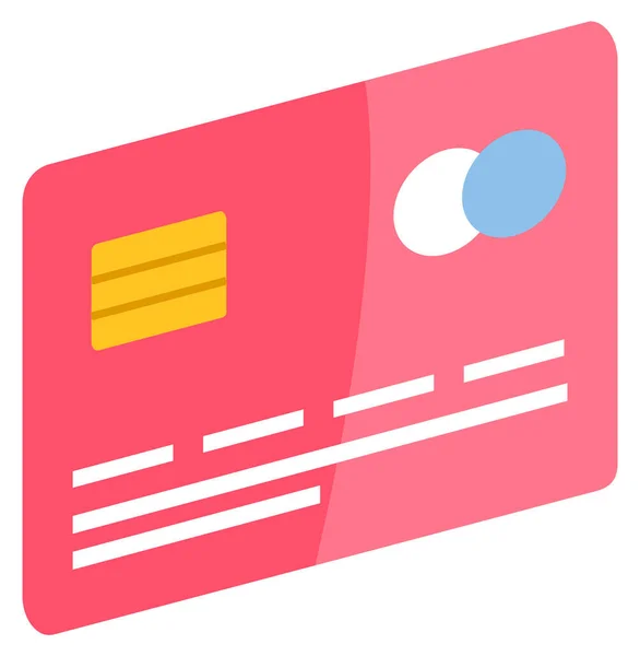 Kreditní karta pro plátce, finanční operace. Červená karta s ochrannými prvky pro bezkontaktní platbu — Stockový vektor