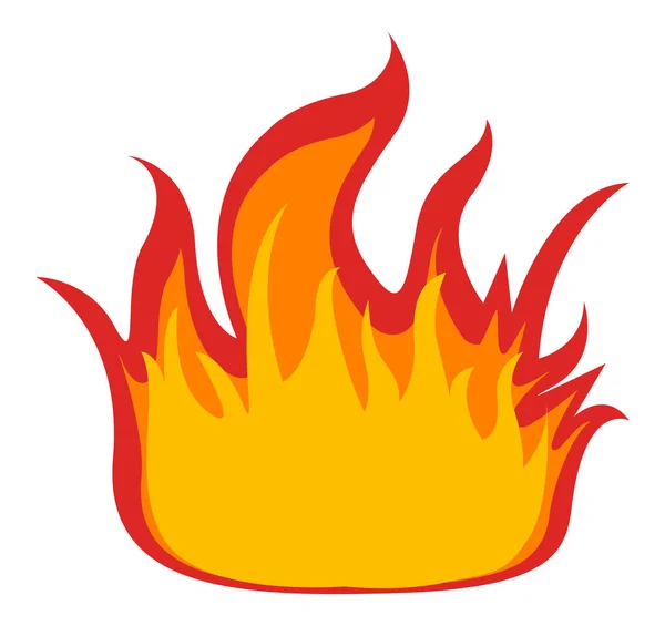 Symbole de feu sur fond blanc. Illustration vectorielle haute flamme jaune et rouge — Image vectorielle