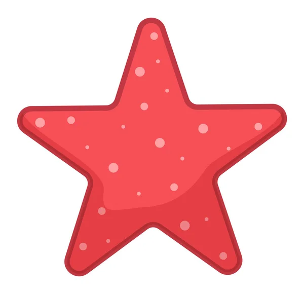 Rode zeester pictogram, cartoon karakter zee dier platte stijl vector illustratie geïsoleerd op wit — Stockvector