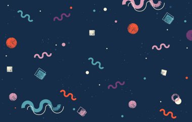 Yaratıcı soyut tasarım geometrik şekilli düz vektör arkaplanı